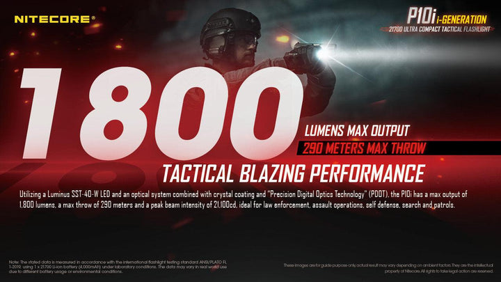 P10i - 1800 lumens - Nitecore Singapore