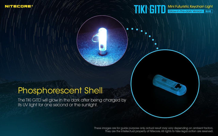 TIKI (BLUE Glow In The Dark) - 300 lumens - Nitecore Singapore