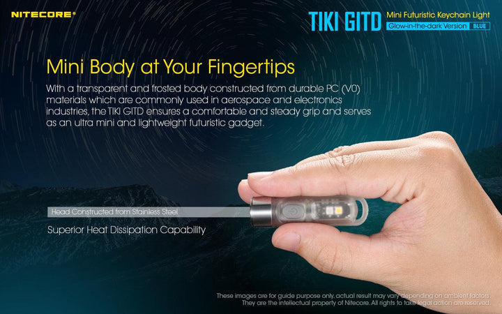 TIKI (BLUE Glow In The Dark) - 300 lumens - Nitecore Singapore