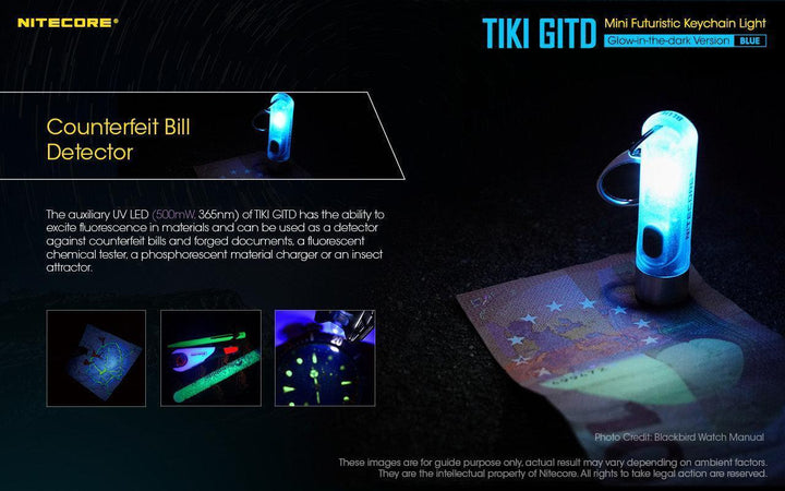 TIKI (BLUE Glow In The Dark) - 300 lumens - Nitecore Singapore