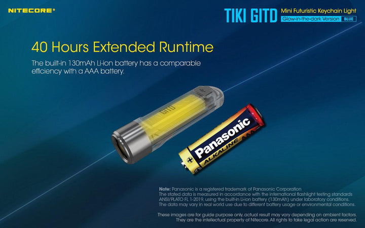 TIKI (BLUE Glow In The Dark) - 300 lumens - Nitecore Singapore