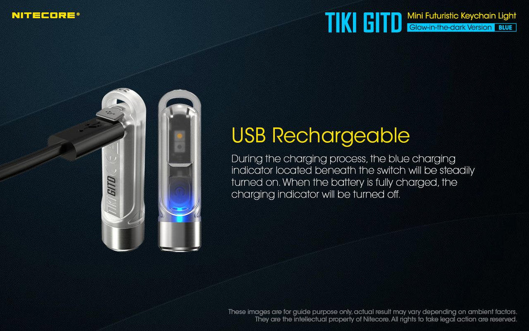 TIKI (BLUE Glow In The Dark) - 300 lumens - Nitecore Singapore