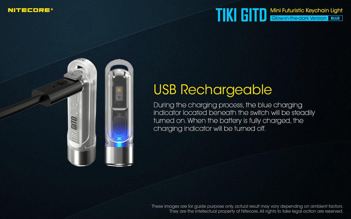 TIKI (BLUE Glow In The Dark) - 300 lumens - Nitecore Singapore