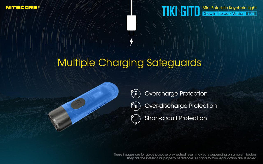TIKI (BLUE Glow In The Dark) - 300 lumens - Nitecore Singapore