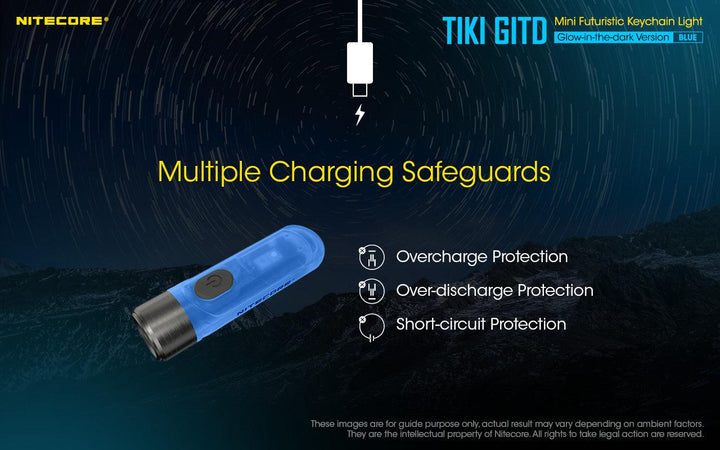 TIKI (BLUE Glow In The Dark) - 300 lumens - Nitecore Singapore