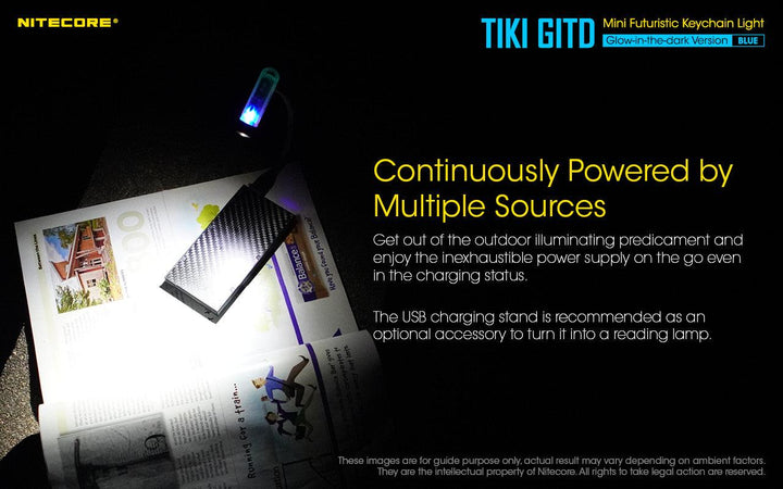 TIKI (BLUE Glow In The Dark) - 300 lumens - Nitecore Singapore
