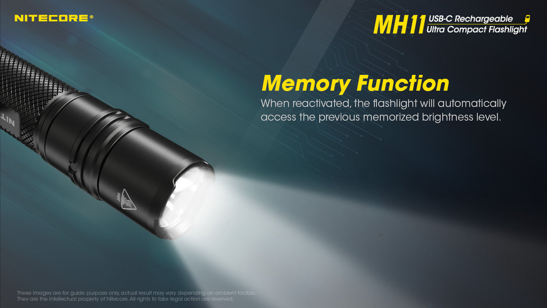 Nitecore Linterna recargable MH11, 1000 lúmenes LED EDC luz de bolsillo  compacta con organizador LumenTac