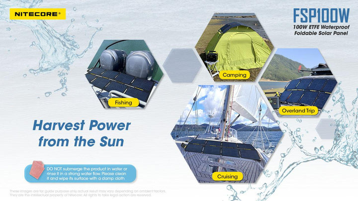 100W Waterproof Foldable Solar Panel (FSP100W) - Nitecore Singapore