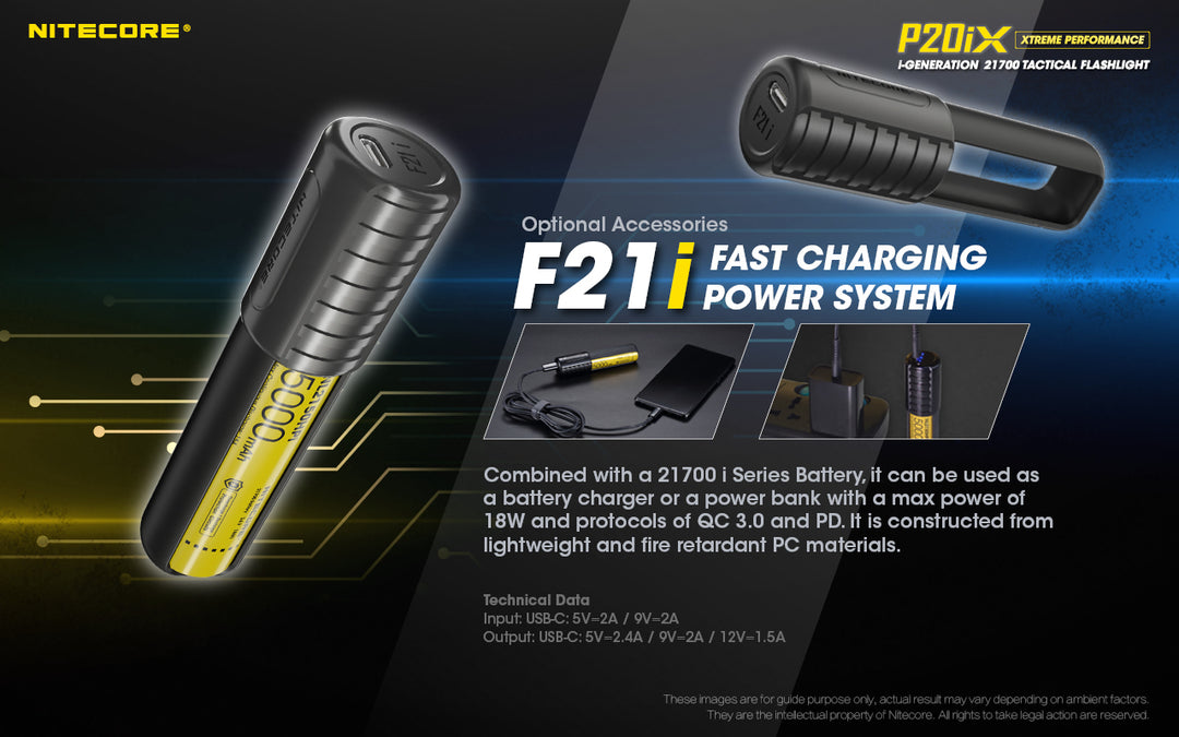 NITECORE P20iX 4000 lumens Generation X strong light tactical flashlight,  equipped with NL2150HPi battery