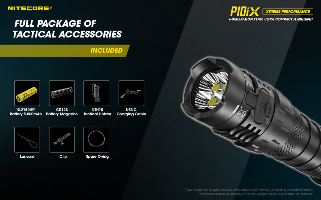 Nitecore - Lampe de poche tactique rechargeable P10iX USB-C - 4000 Lumens  et 158 ​​metres - lampe de poche