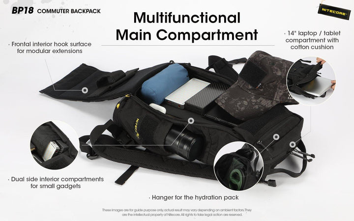 BP18 Modular Backpack - 18L Capacity - Nitecore Singapore