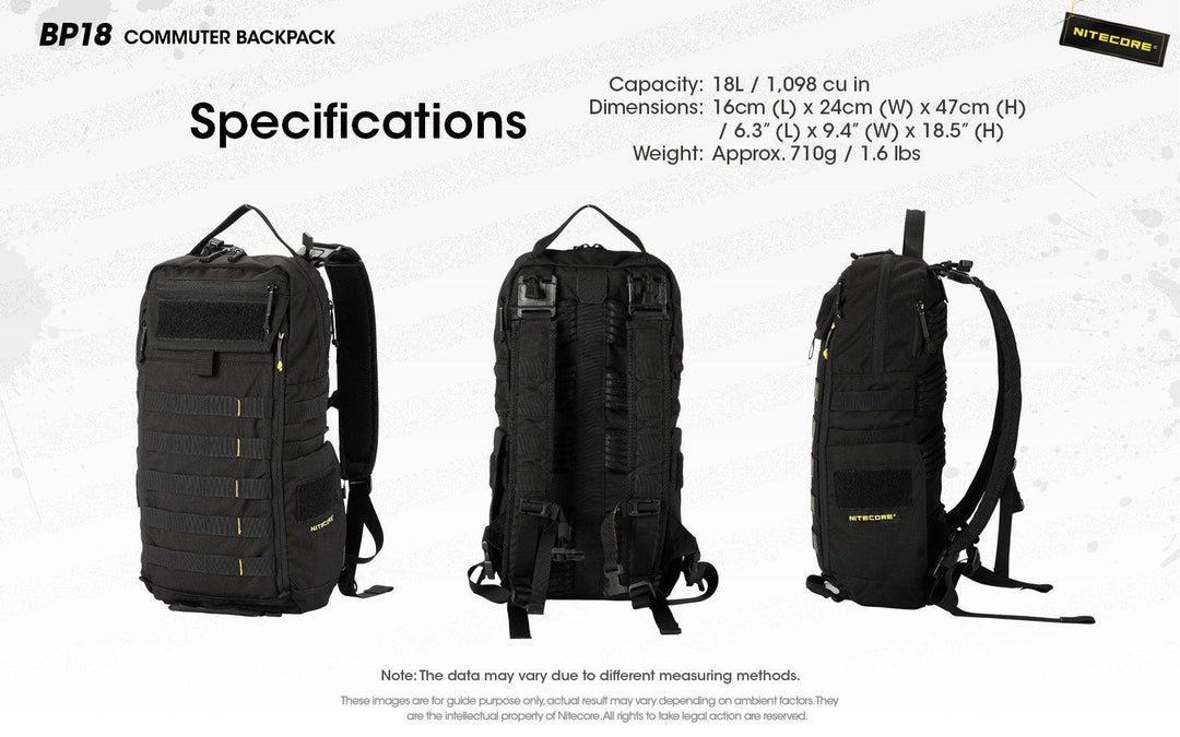 BP18 Modular Backpack - 18L Capacity - Nitecore Singapore