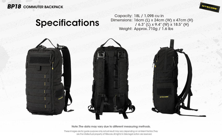 BP18 Modular Backpack - 18L Capacity - Nitecore Singapore