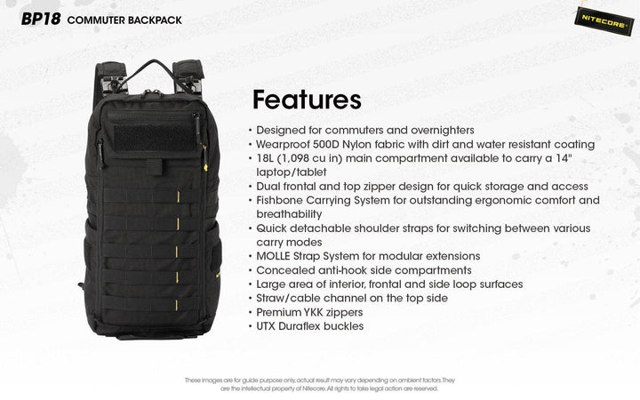 BP18 Modular Backpack - 18L Capacity - Nitecore Singapore