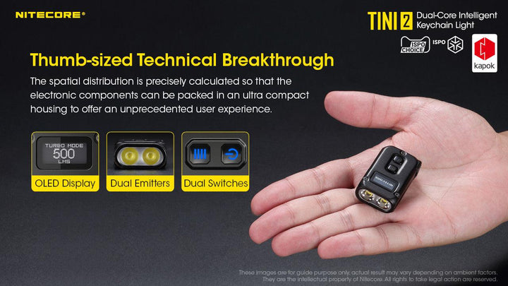 TINI 2 (Black) - 500 lumens - Nitecore Singapore