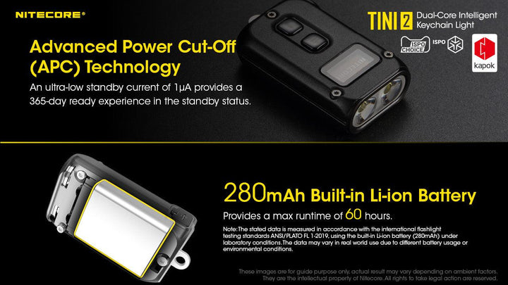 TINI 2 (Black) - 500 lumens - Nitecore Singapore