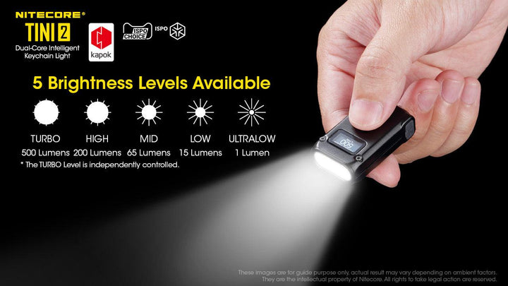TINI 2 (Black) - 500 lumens - Nitecore Singapore