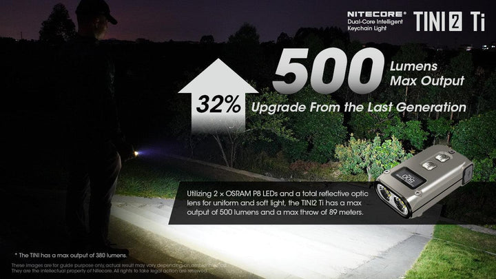 TINI 2 (Titanium) - 500 lumens - Nitecore Singapore