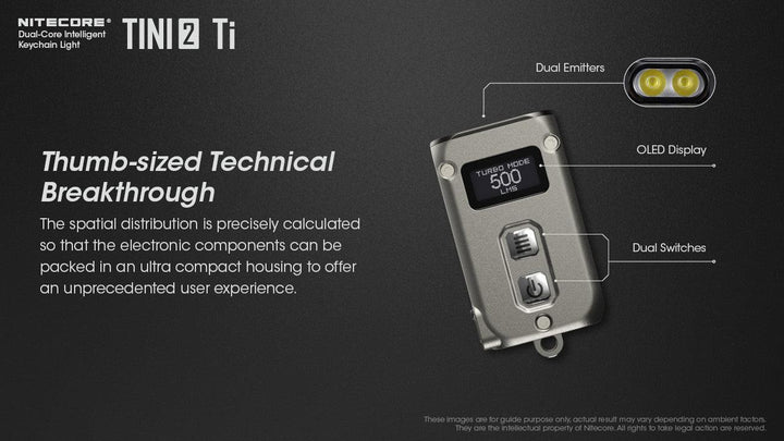 TINI 2 (Titanium) - 500 lumens - Nitecore Singapore