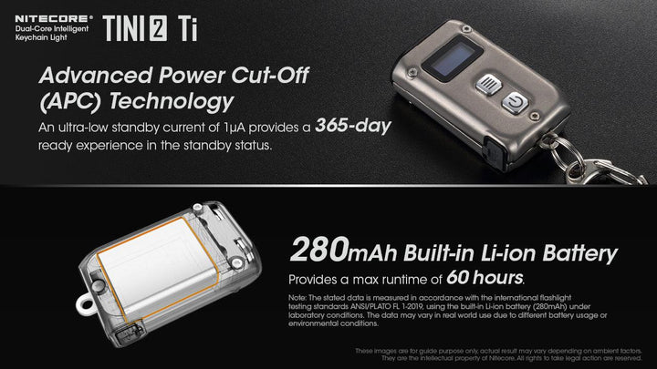 TINI 2 (Titanium) - 500 lumens - Nitecore Singapore