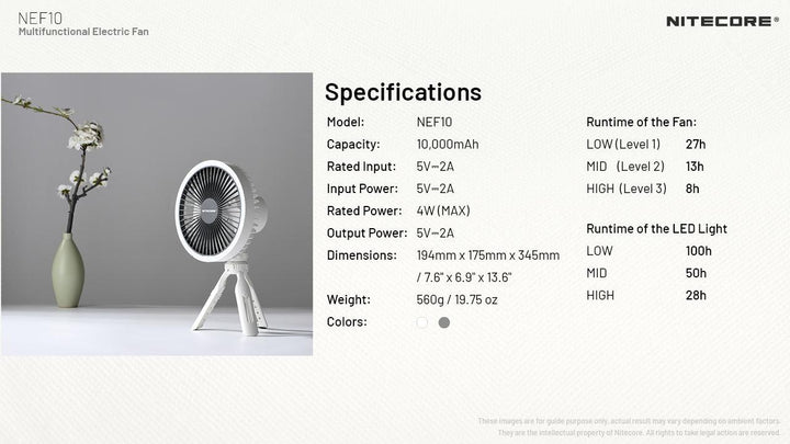 NEF10 - LED Fan (10,000mAh) - Nitecore Singapore