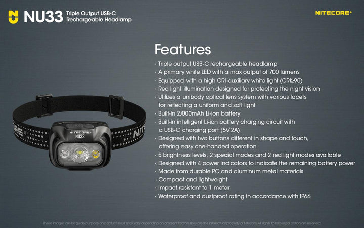 NU33 - 700 lumens - Nitecore Singapore