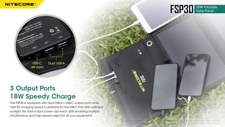 30W Foldable Solar Panel (FSP30) - Nitecore Singapore