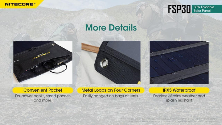 30W Foldable Solar Panel (FSP30) - Nitecore Singapore
