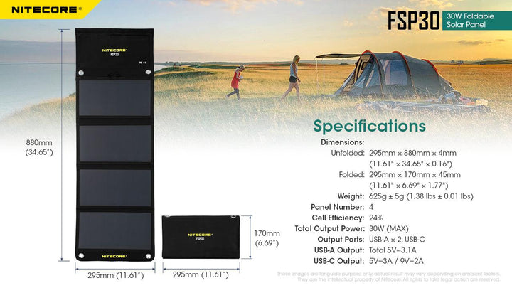 30W Foldable Solar Panel (FSP30) - Nitecore Singapore