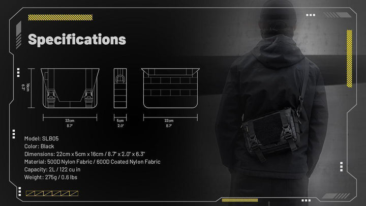 SLB05 Modular Sling Bag - 2L Capacity - Nitecore Singapore