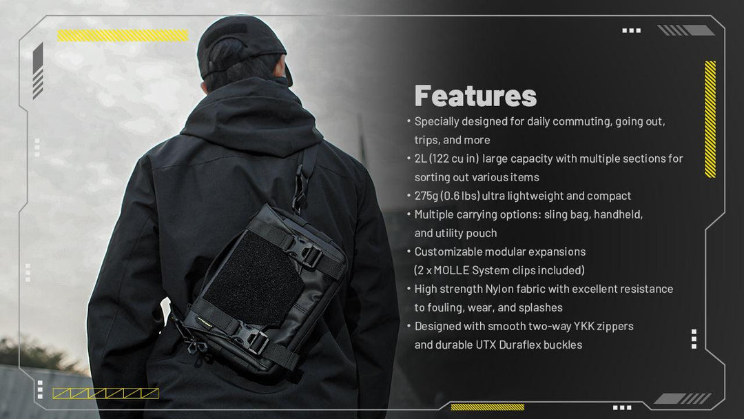 SLB05 Modular Sling Bag - 2L Capacity - Nitecore Singapore