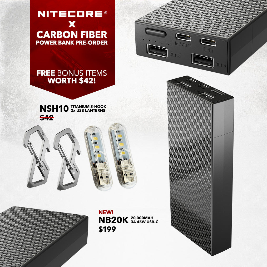 NB20000 Carbon Fiber Energy Brick (20,000mAh 3A 45W) Bundle