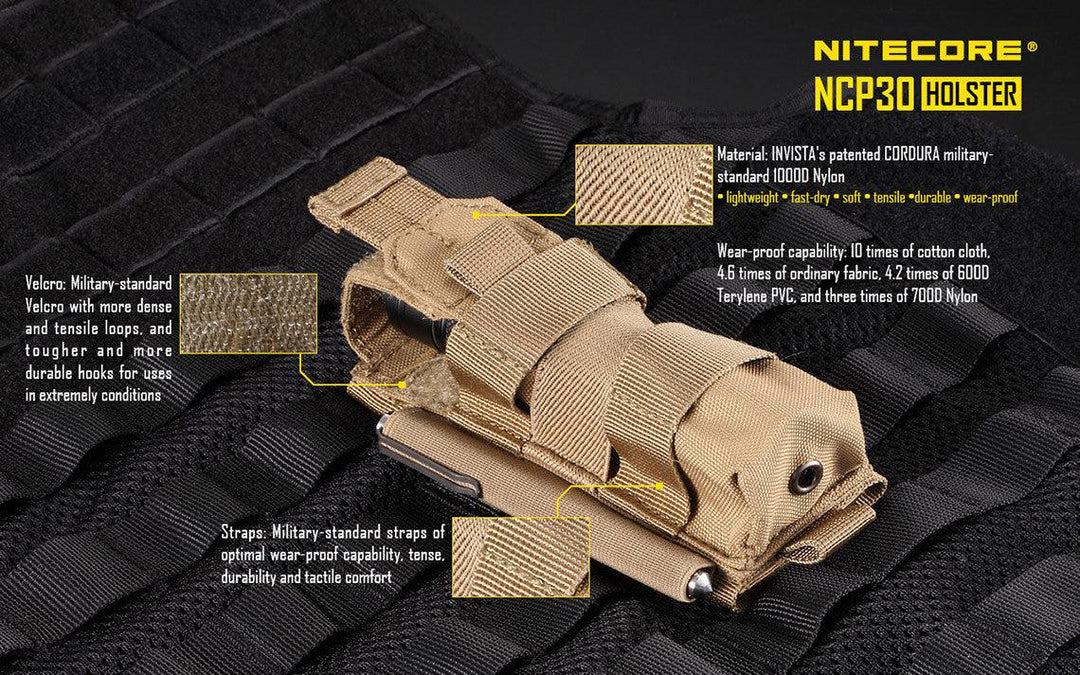 Tactical Holster NCP30 (Black) - Nitecore Singapore