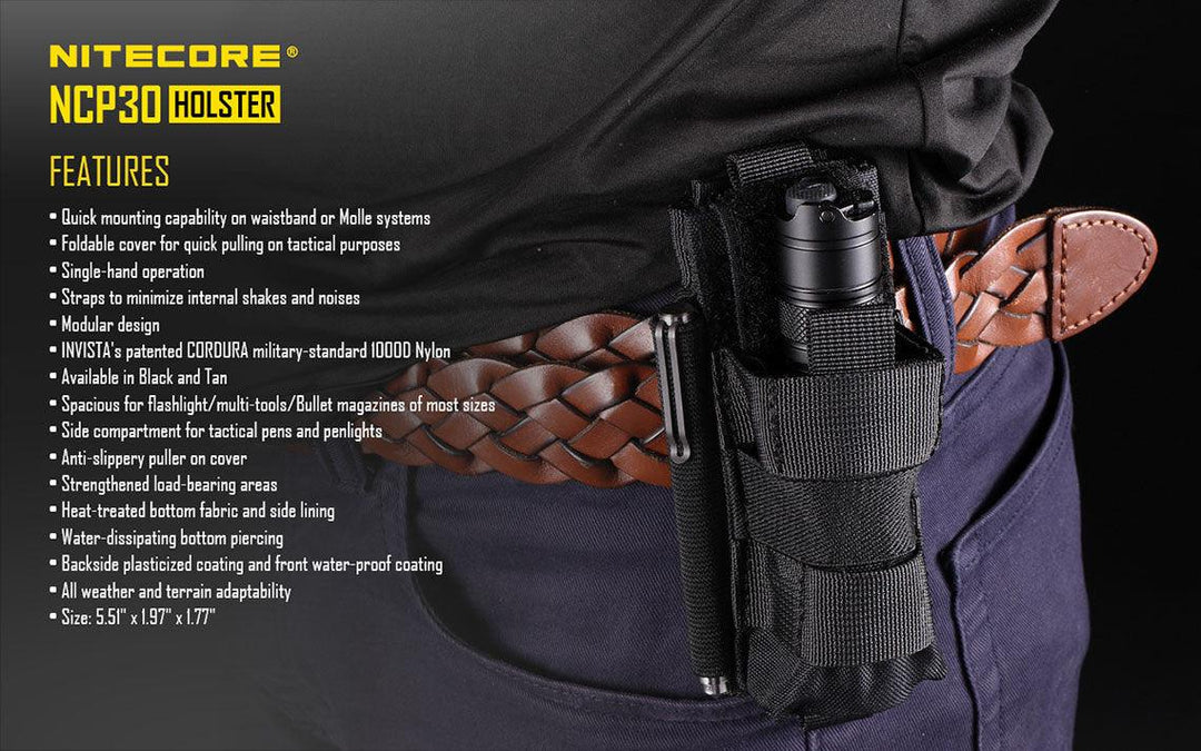 Tactical Holster NCP30 (Black) - Nitecore Singapore