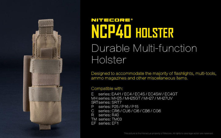 Tactical Holster NCP40 (Black) - Nitecore Singapore