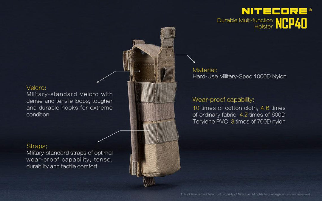 Tactical Holster NCP40 (Black) - Nitecore Singapore