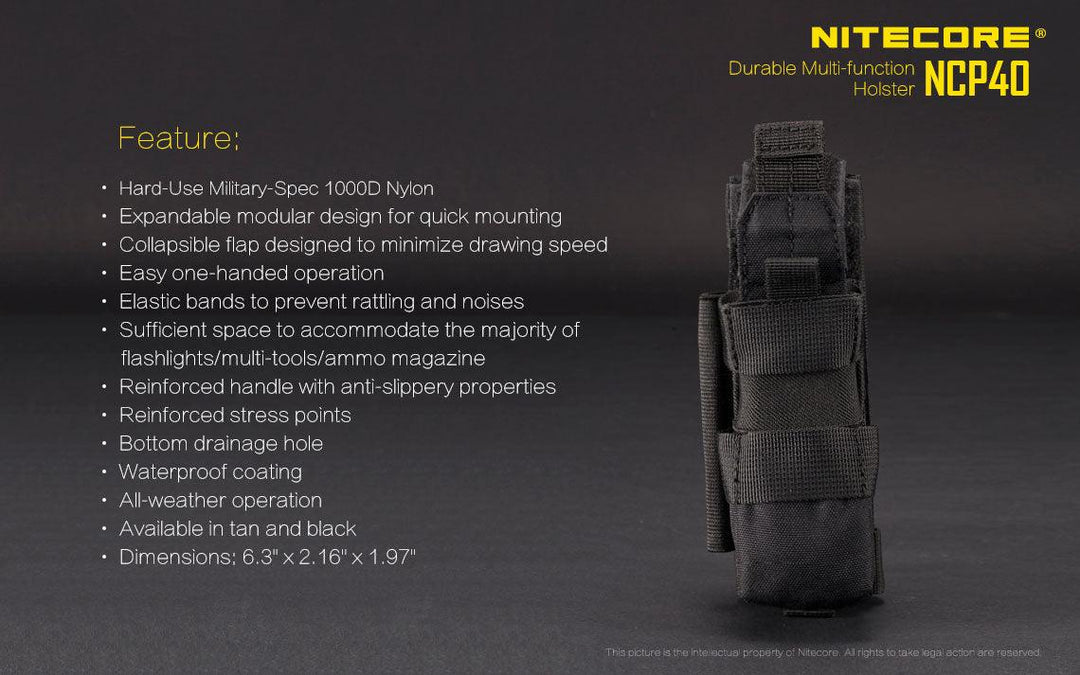 Tactical Holster NCP40 (Black) - Nitecore Singapore