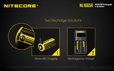 NL1665R (RCR123A - 650mAh - USB)