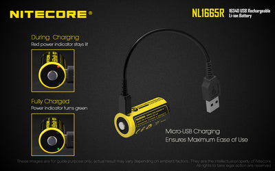 NL1665R (RCR123A - 650mAh - USB)