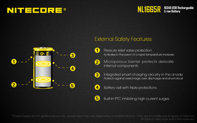 NL1665R (RCR123A - 650mAh - USB)