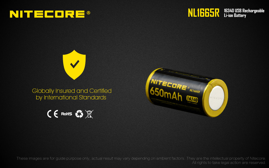 NL1665R (RCR123A - 650mAh - USB)