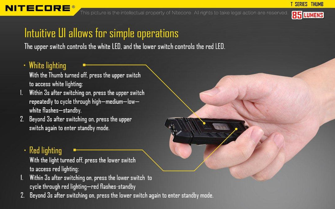 Thumb - 85 lumens - Nitecore Singapore