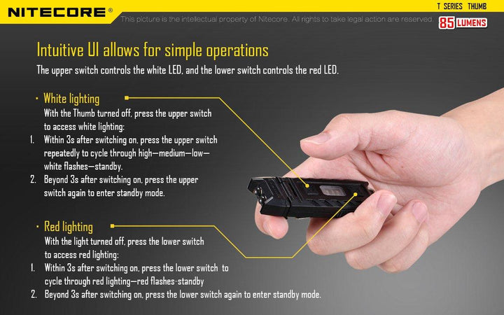 Thumb - 85 lumens - Nitecore Singapore